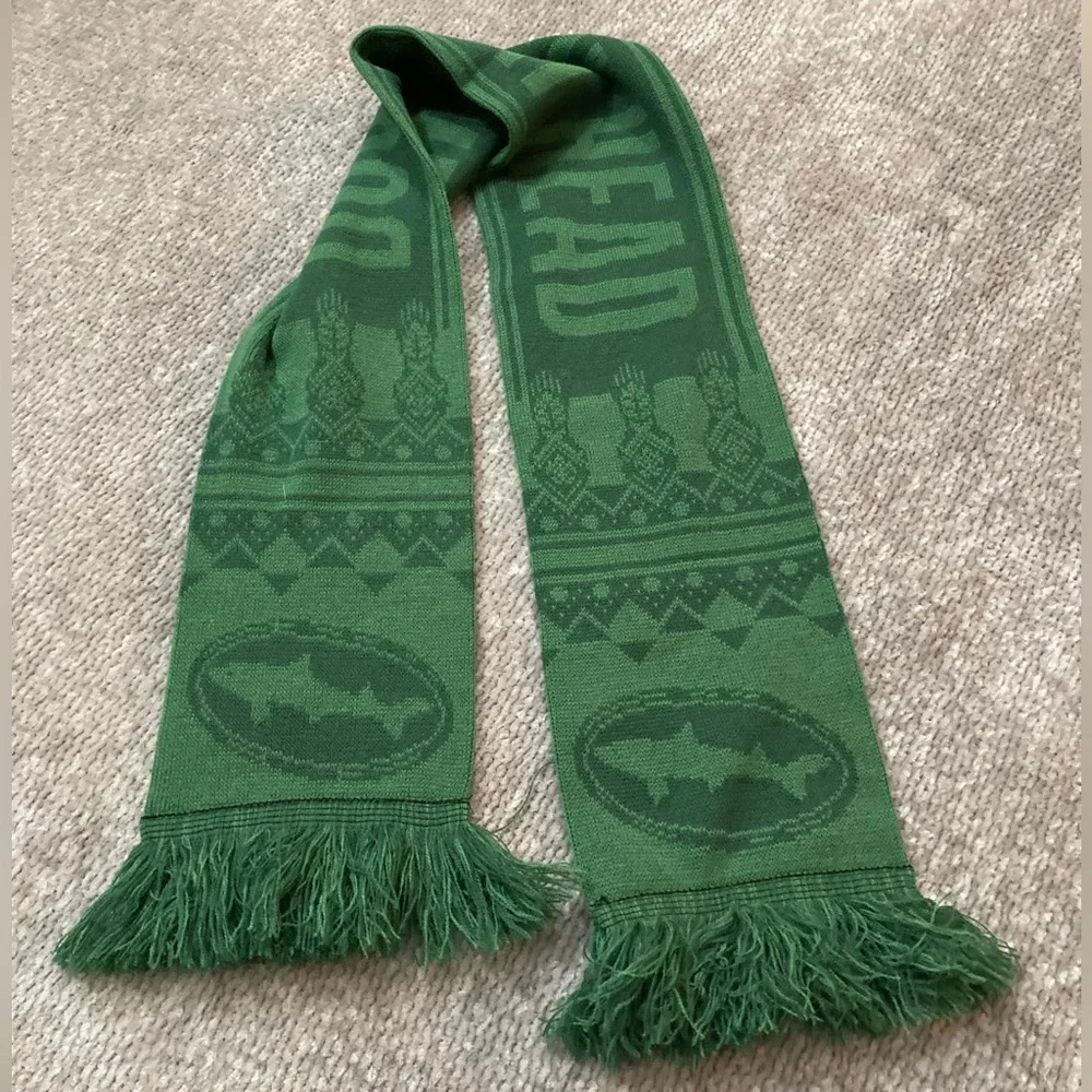 Dogfish Head Brewery Knit Scarf Bright‎ Green Logo Winter Beer Cozy